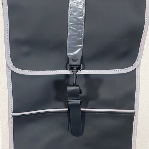 NWT Rains Backpack Waterproof Black Reflective - Picture 3 of 15